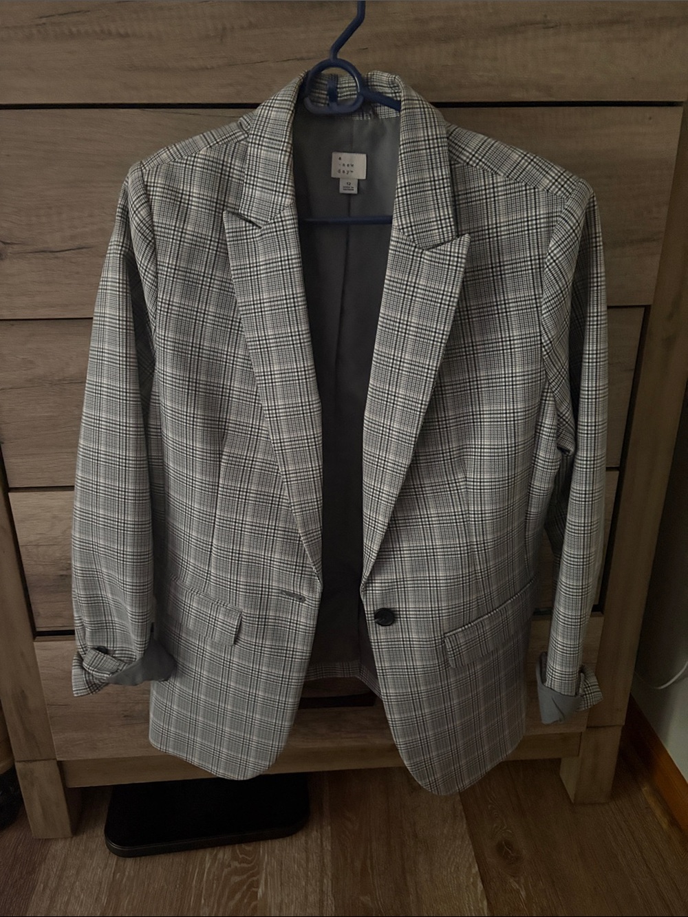 a new day Grey Plaid Blazer